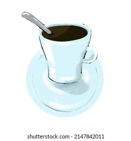 Cup of coffee on white background. Vector isolated illustration