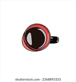 eine Tasse Kaffee auf weißem Hintergrund. geeignet für verschiedene Zwecke wie Website-Design, Social Media Marketing und Werbung - VECTOR