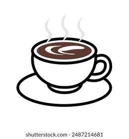 A Cup of coffee on a white background. Simple vector flat . Coffee Vector.