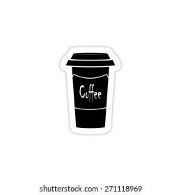 cup of coffee on a white background with shadow