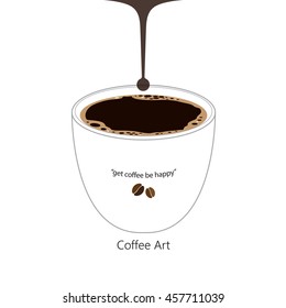 Cup of coffee. on white background vector illustration