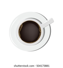 Cup of coffee on a white background. Vector
