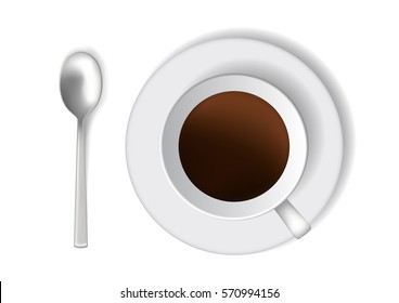 Cup of coffee on a white background