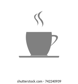 Cup of coffee on the white background. Icon
