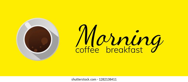 cup of coffee on a yellow background