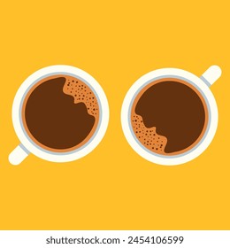 cup of coffee on a yellow background