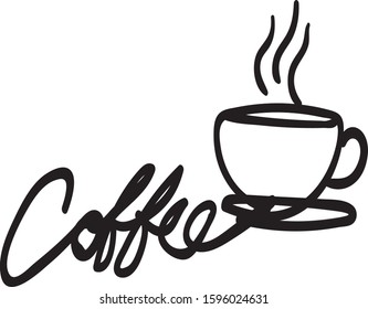 A cup of coffee one line art vector
