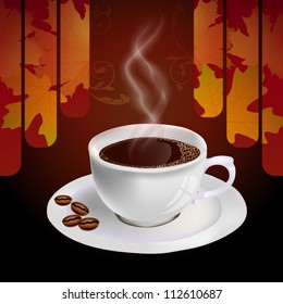 Cup of coffee with ornate elements