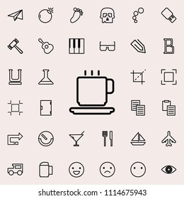 a cup of coffee outline icon. Detailed set of minimalistic line icons. Premium graphic design. One of the collection icons for websites, web design, mobile app on colored background