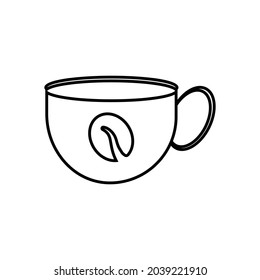 Cup of coffee outline icon vector 