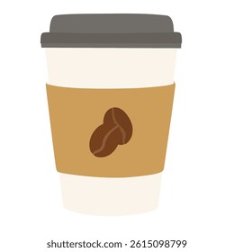 cup of coffee with paper illustration vector