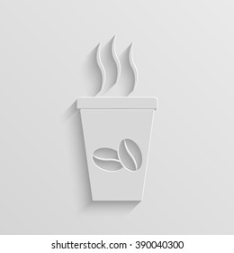 cup of coffee paper vector icon