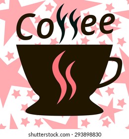 cup of coffee pattern, coffee icon. Seamless background