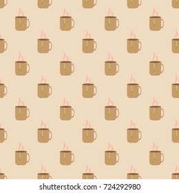 Cup of coffee pattern in soft and vintage colours