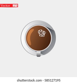 The cup of coffee with pepper, isolated on white