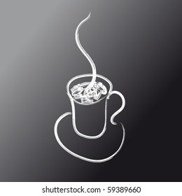 cup of coffee pictured with a chalk