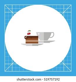 Cup of Coffee and Piece of Cake Icon