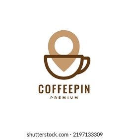 Tasse Kaffee mit Logo-Design auf Pin-Karte