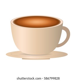 cup coffee plate breakfast vector illustration eps 10