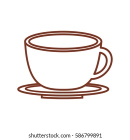 cup coffee plate out line design vector illustration eps 10