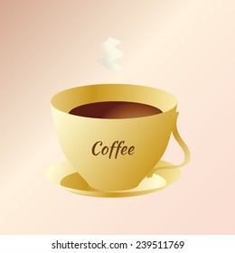 Cup of coffee with a plate, vector design, eps8