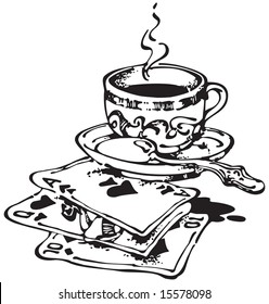 Cup of Coffee and Playing Cards_Black