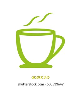 cup of coffee pointer, icon, vector illustration EPS 10