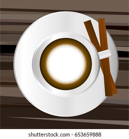 Cup of coffee realistic design vector illustration