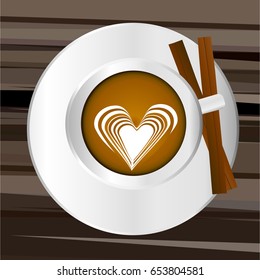 Cup of coffee realistic design vector illustration