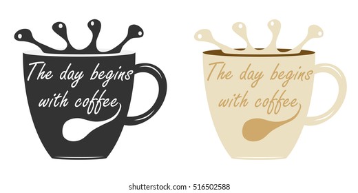 A cup of coffee, realistic cup of coffee. Flat design, vector