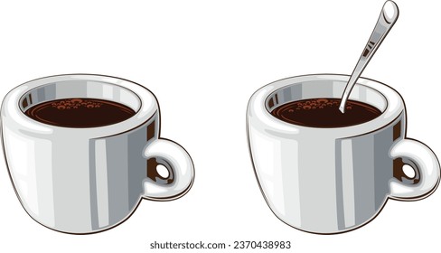 Cup Of Coffee Realistic Illustration isolated on White Background. Perfect for coffee shops, cafe menu, banners.
