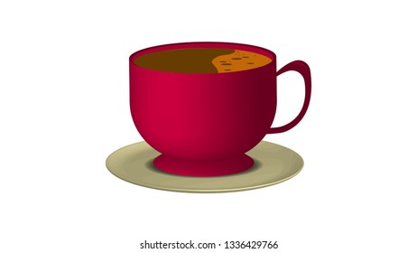 A cup of coffee in realistic style design. coffee break with a cup of coffee vector illustration. 