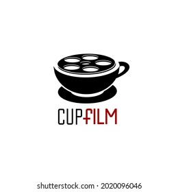 vector de película de taza de café y rollo