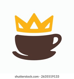 Cup of Coffee with Royal Crown Logo Concept