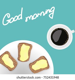  cup of coffee with sandwiches 