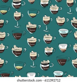 a Cup of coffee. seamless pattern