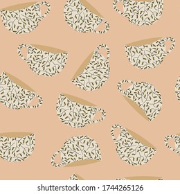 Cup of Coffee seamless pattern. Floral patterned mug.