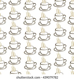 Cup of coffee seamless pattern. Tea. 