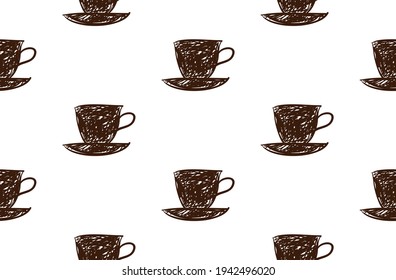 A cup of coffee. Seamless texture for print.