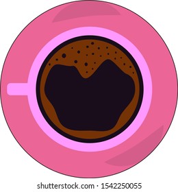 Cup of coffee seen from above
