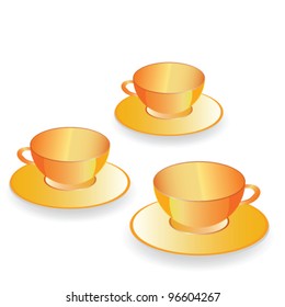 cup for coffee set art vector illustration