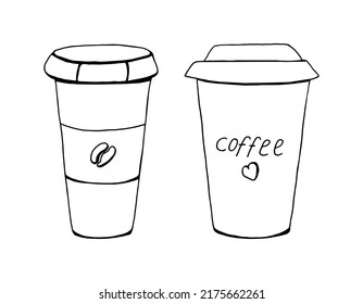Cup coffee set illustration design.