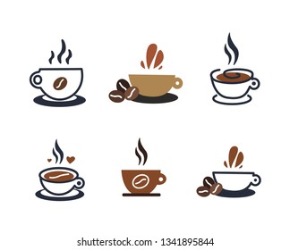 cup of coffee. Set. Logo