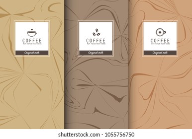 Cup of coffee set pattern of modern vector illustration design.