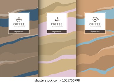 Cup of coffee set pattern of modern vector illustration design.