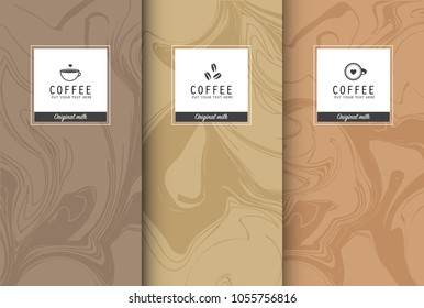 Cup of coffee set pattern of modern vector illustration design.