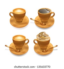 Cup of coffee. Set of realistic cup of tea.Vector illustration.