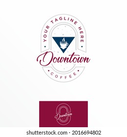 cup Coffee and shadow in Triangle block image graphic icon logo design abstract concept vector stock. Can be used as a symbol related to drink.