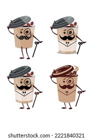 Cup of coffee in the shape of a man