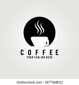 a cup of coffee, coffee shop logo vector illustration design, cafe logo design